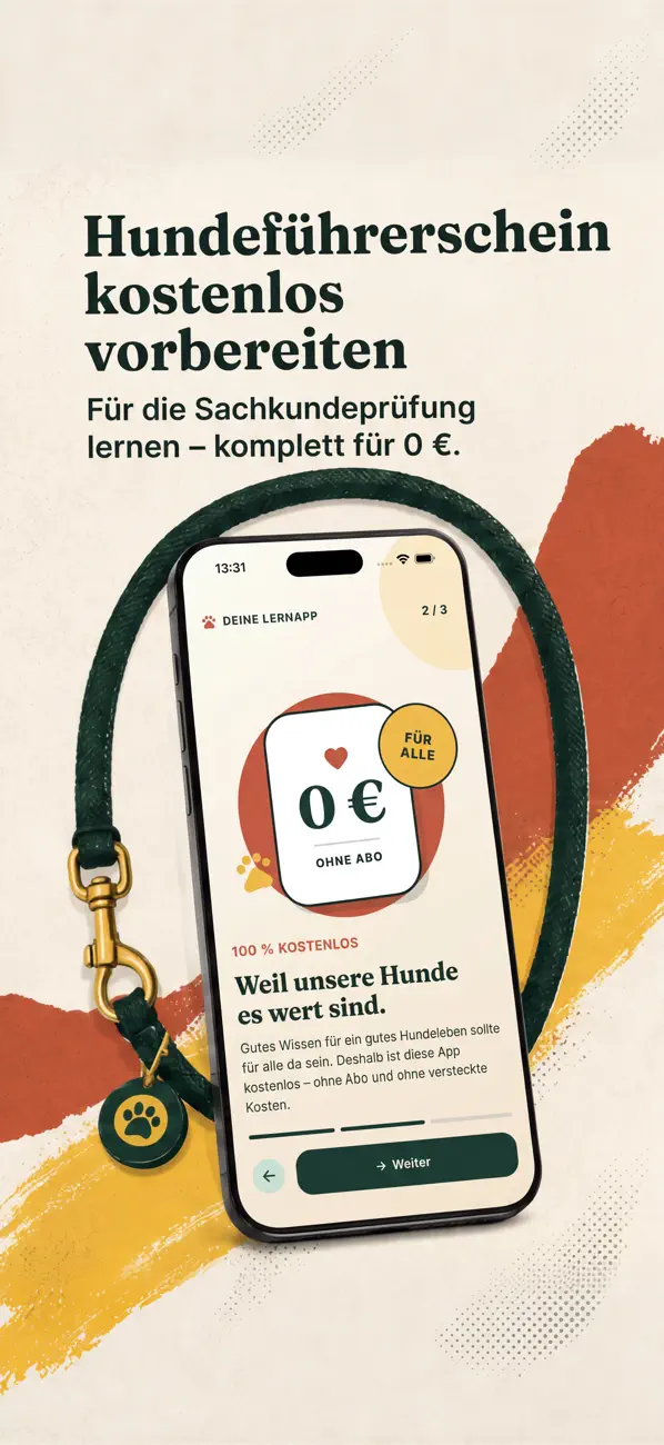 App-Store-Screenshot: Hundeführerschein kostenlos vorbereiten