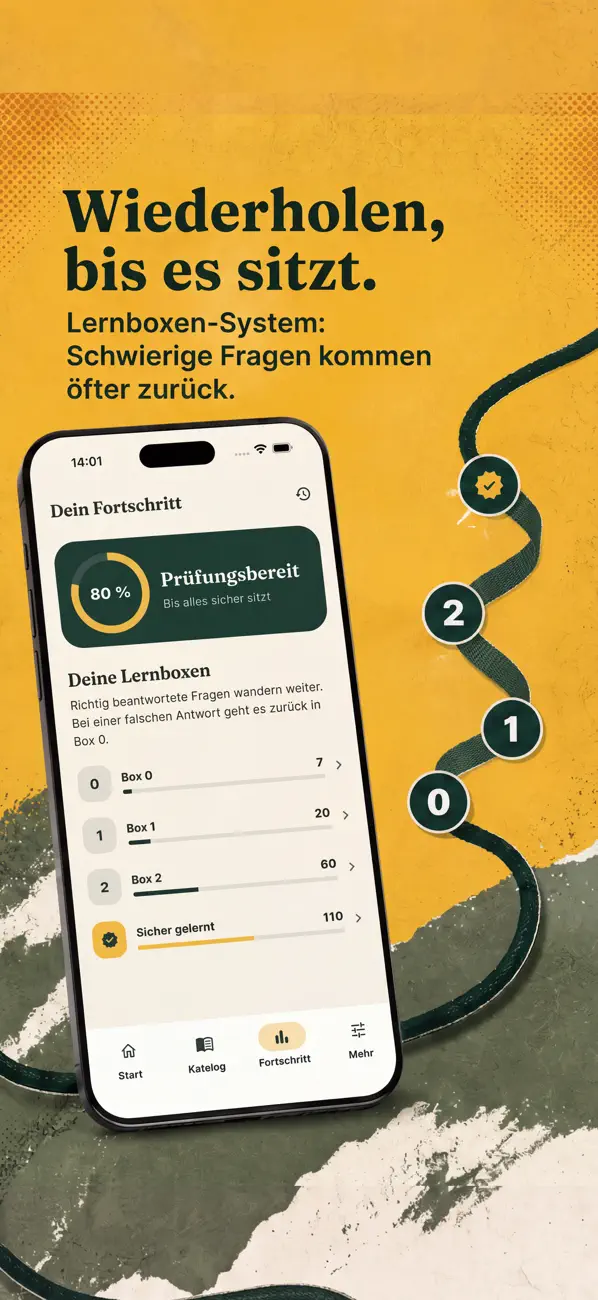 Lernfortschritt und Lernboxen in der App